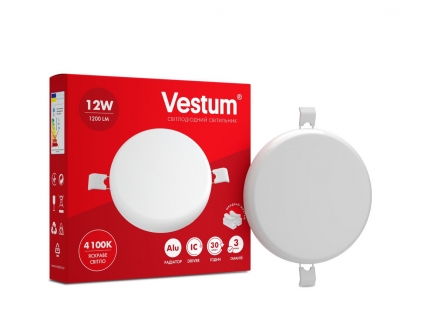 Светильник VESTUM LED 12W 4100K круг врезной (1-VS-5503)