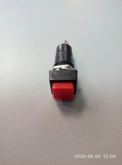Кнопка нажимная, квадратная КН-12В без фиксации красная (505563к)