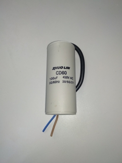 Конденсатор 100мкФ/450В без болта + 2 провода (547035)
