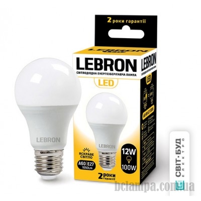 Лампа LEBRON LED A 60 12W E27 4100K (00-10-16/11-11-46)