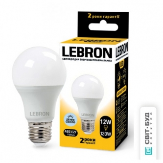 Лампа LEBRON LED A 60 12W E27 6500K (00-10-17)