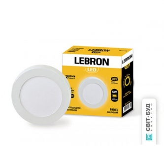 Светильник точечный LEBRON LED  6W 4100K 420Lm Ø120mm круглый белый накладной (00-17-56/12-10-61)
