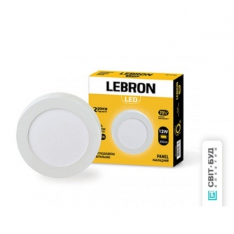 Светильник точечный LEBRON LED 12W 4100K 850Lm Ø170mm круглый белый накладной (13-16-45/12-10-67)