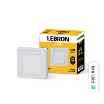 Светильник точечный LEBRON LED  6W 4100K 420Lm 120*120mm квадрат белый накладной (00-17-76/12-10-82)