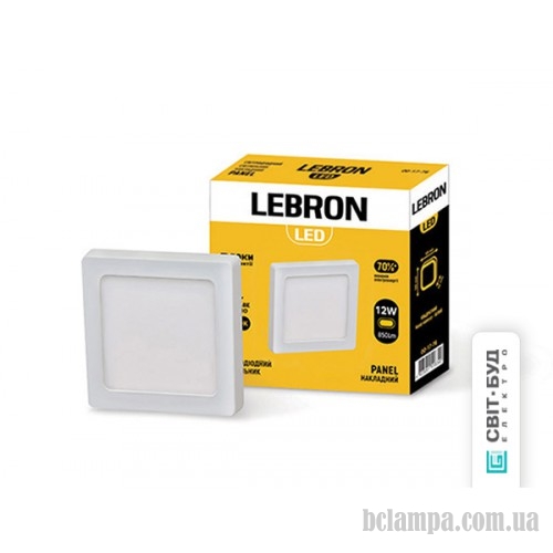 Светильник точечный LEBRON LED 12W 4100K 850Lm 170*170mm квадрат белый накл, (00-17-82,12-10-88)
