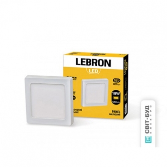 Светильник точечный LEBRON LED 18W 4100K 1260Lm 220*220mm квадрат белый накл. (00-17-88,12-10-94)