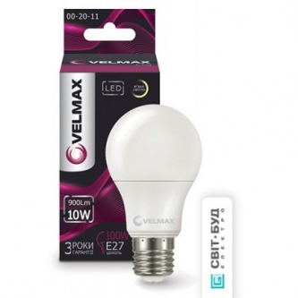 Лампа VELMAX LED A 60 10W E27 3000K (21-11-31)(21-11-31-1)
