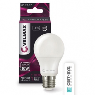 Лампа VELMAX LED A 60 10W E27 4100K (21-11-32/21-11-32-1)