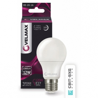 Лампа VELMAX LED A 60 12W E27 4100K (21-11-46/21-11-46-1)