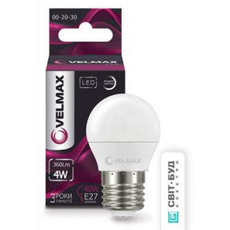 Лампа VELMAX LED G45 4W E27 4100K (00-20-30/21-12-42)