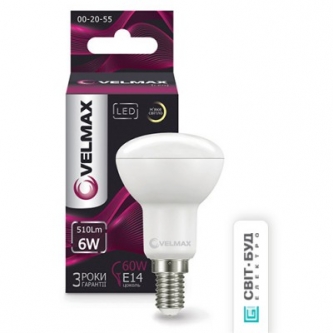 Лампа VELMAX LED R50 6W E14 3000K (00-20-55/21-15-21)