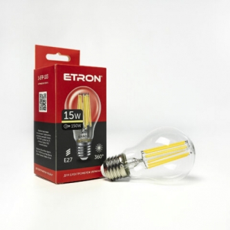 Лампа ETRON LED A60 15W 3000K E27 Filament Power (1-EFP-103)