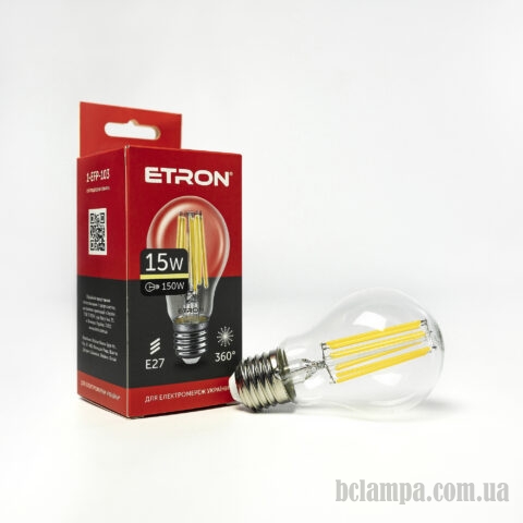 Лампа ETRON LED A60 15W 3000K E27 Filament Power (1-EFP-103)