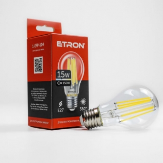 Лампа ETRON LED A60 15W 4200K E27 Filament Power (1-EFP-104)