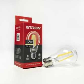 Лампа ETRON LED A60 12W 3000K E27 Filament Power (1-EFP-105)