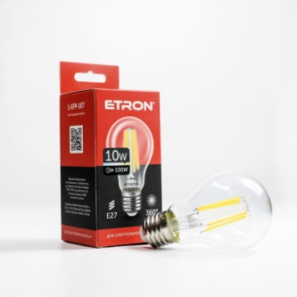 Лампа ETRON LED A60 10W 3000K E27 Filament Power (1-EFP-107)