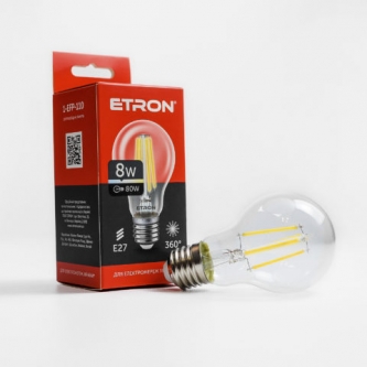 Лампа ETRON LED A60  8W 4200K E27 Filament Power (1-EFP-110)