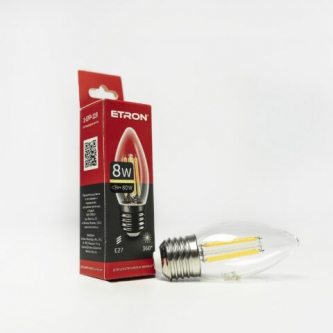Лампа ETRON LED C37  8W 3000K E27 Filament Power (1-EFP-119)