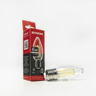 Лампа ETRON LED C37  6W 4200K E27 Filament Power (1-EFP-124)