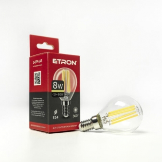 Лампа ETRON LED G45  8W 3000K E14 Filament Power (1-EFP-143)