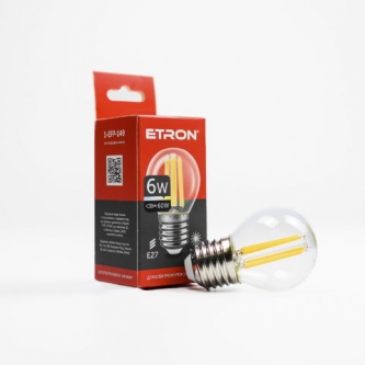 Лампа ETRON LED G45  6W 3000K E27 Filament Power (1-EFP-149)