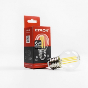 Лампа ETRON LED G45  6W 4200K E27 Filament Power (1-EFP-150)