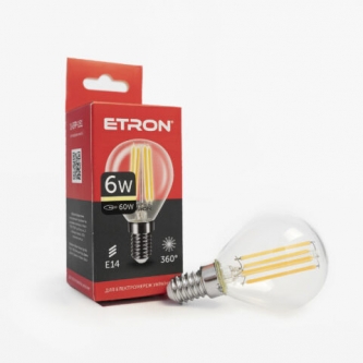 Лампа ETRON LED G45  6W 3000K E14 Filament Power (1-EFP-151)