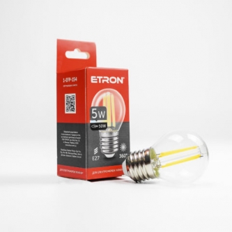 Лампа ETRON LED G45  5W 4200K E27 Filament Power (1-EFP-154)
