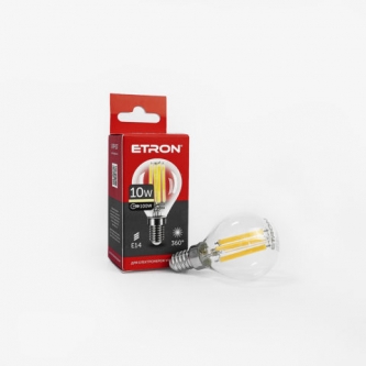 Лампа ETRON LED G45 10W 3000K E14 Filament Power (1-EFP-157)