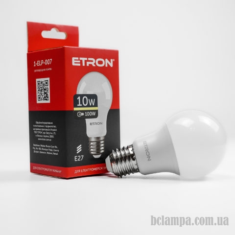 Лампа ETRON LED A60 10W 3000K E27 Light Power (1-ELP-007)