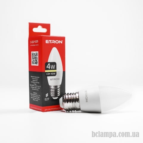 Лампа ETRON LED C37  4W 3000K E27 Light Power (1-ELP-029)