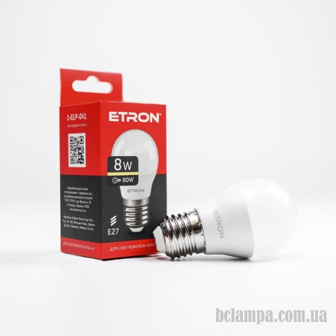 Лампа ETRON LED G45  8W 3000K E27 Light Power (1-ELP-041)