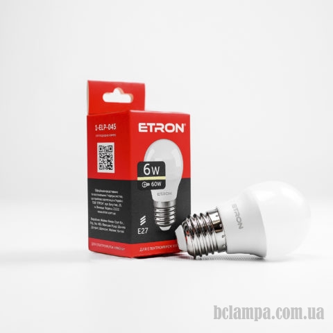 Лампа ETRON LED G45  6W 3000K E27 Light Power (1-ELP-045)
