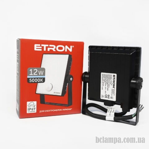 Прожектор ETRON Spotlight Power LED  12W 5000K з датчиком присутності  (1-ESP-222)