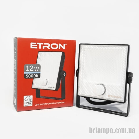 Прожектор ETRON Spotlight Power LED  12W 5000K з датчиком присутності  (1-ESP-222)