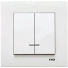 Вмикач Білий 2- кл. з "☼" ( підсвіткою) Karre VIKO (90960050)