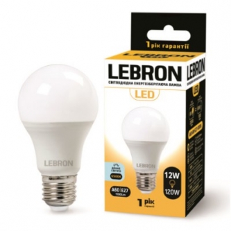 Лампа LEBRON LED A 60 12W E27 6500K (11-11-47)