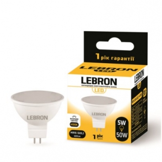 Лампа LEBRON LED MR16 GU5.3 5W 4100K (00-10-66/11-14-30) 