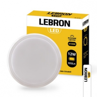 Cветильник накладной LEBRON LED 12W сенсор СВЧ 4100K IP54/65 круг L-WLR-S (12-57-25/15-37-32)