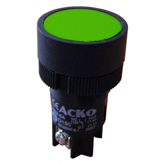 Кнопка АСКО XB2-EA131 зеленая,без фиксации"NO" Ø22 (A0140010033)