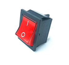 Перемикач клавішний КП - 45и 20А/220W червоний (505478)