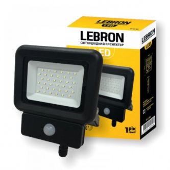 Прожектор LEBRON LED  20W 6500K IP65 1600Lm 230V датчик руху (17-12-20)