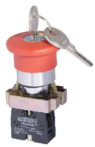 Кнопка АСКО XB2-BS142 безопасности "NС Stop-грибок+ключ" Ø22 (0140010016)