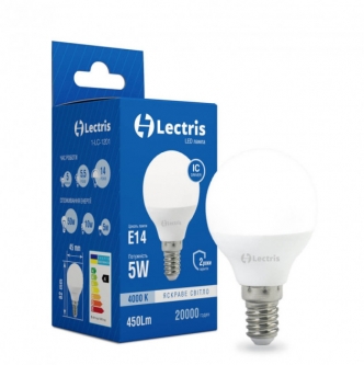 Лампа LECTRIS LED G45  5W 4000K 220V E14 (1-LC-1201)