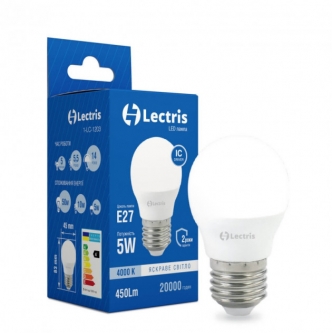 Лампа LECTRIS LED G45  5W 4000K 220V E27 (1-LC-1203)