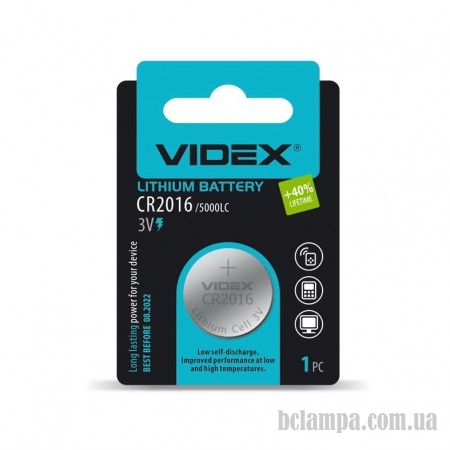 Батарейка CR2016  VIDEX 3V
