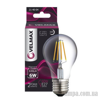 Лампа VELMAX LED G45 6W E27 2500K Filament (21-41-24)