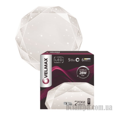 Светильник потолочный VELMAX LED 30W DIAMOND smart  3000-6500K 2400Lm пульт (23-41-03)