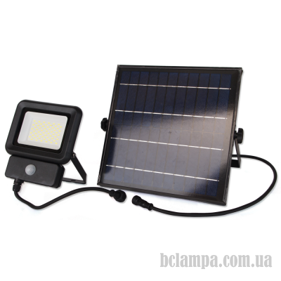 Прожектор LEBRON LED  30W LF-30 Solar LI-lon 3.7V/7,8Ah IP65 датчик руху (17-16-30)