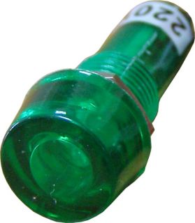 Арматура светосигнальная PL 101 зеленая 220V plastic (505040)
